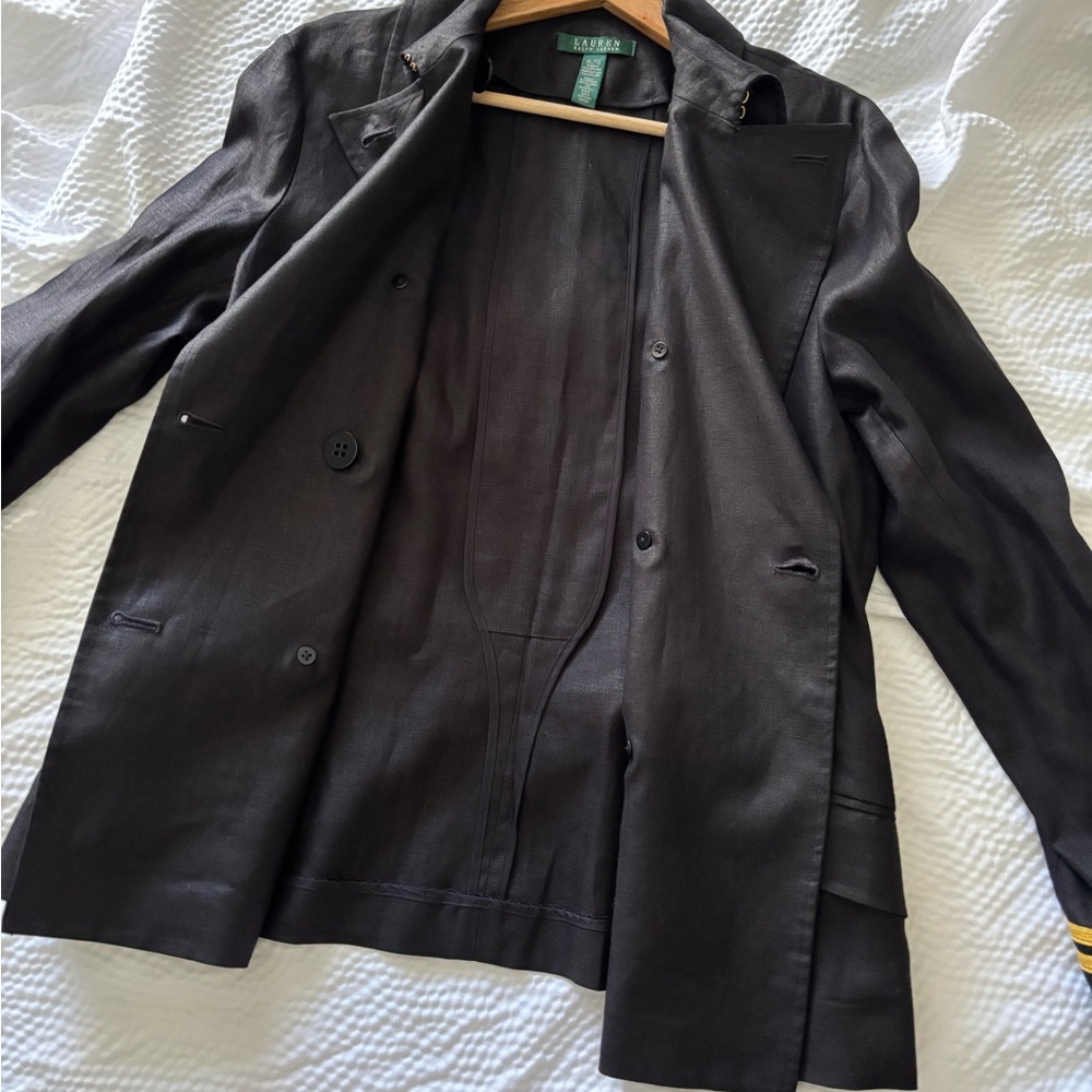 Vintage Ralph Lauren Linen Military Style Blazer - Picture 7 of 8